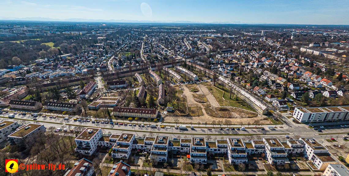 21.03.2023 - Luftbilder von der Baustelle Maikäfersiedlung in Berg am Laim